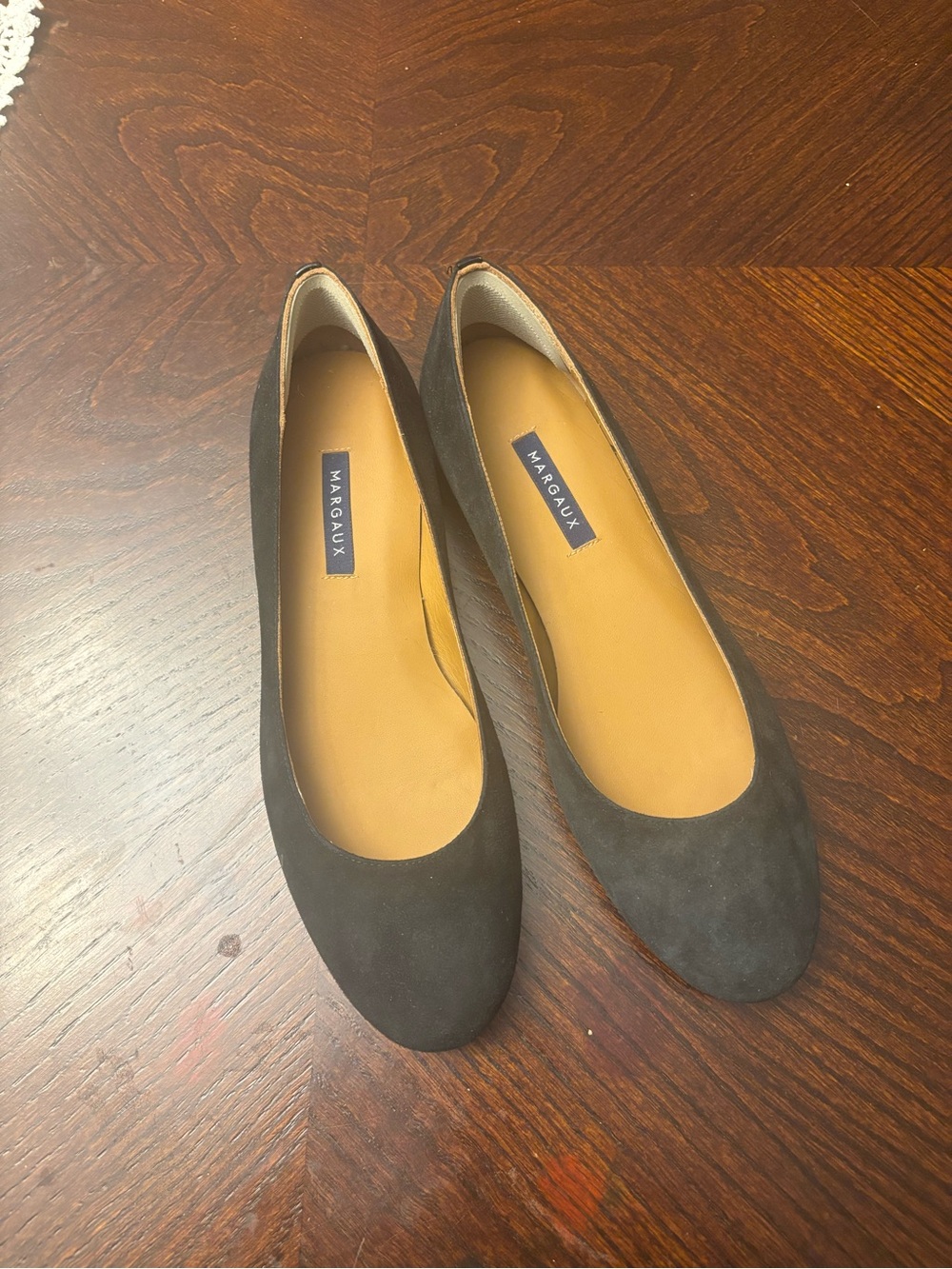 Margaux Black Suede Ballet Flats size 40